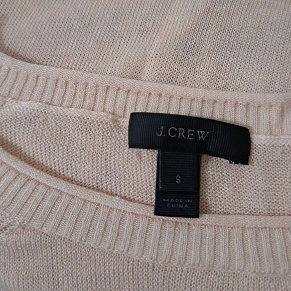 J Crew Womens Small Summer Weight Linen Viscose Sweater Boat Neck Peach - Picture 6 of 9